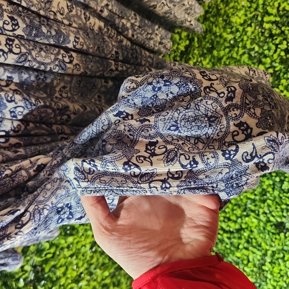 Altar'd State Blue and White Midi Dress Medium - Picture 8 of 11